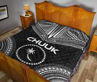 Chuuk Premium Quilt - Chuuk Flag Polynesian Chief Black Version - Polynesian Pride