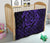 Hawaii Turtle Kanaka Map Hibiscus Poly Premium Quilt - Purple - Polynesian Pride