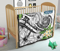 Polynesian American Samoa Premium Quilt - Summer Plumeria (White) - Polynesian Pride