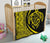 Hawaii Turtle Map Polynesian Premium Quilt - Yellow - Circle Style - Polynesian Pride