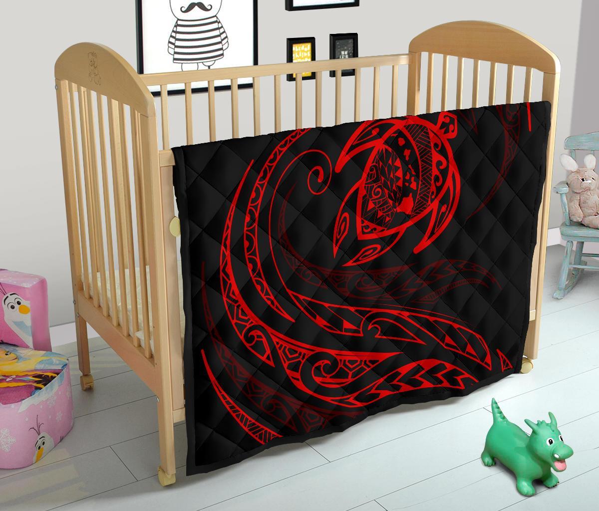 Hawaii Turtle Premium Quilt - Red - Frida Style - Polynesian Pride
