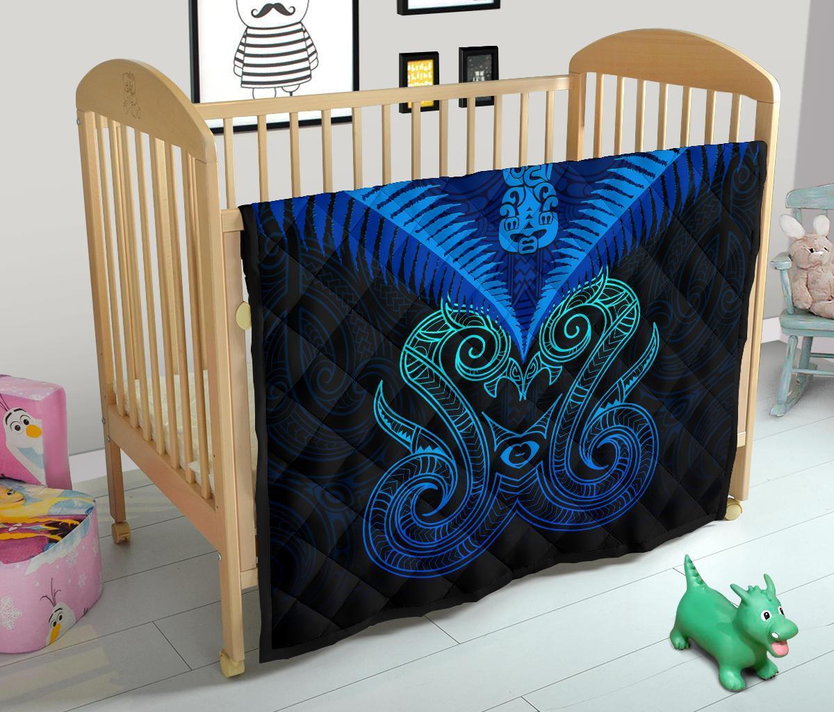 Maori Manaia New Zealand Premium Quilt Blue - Polynesian Pride