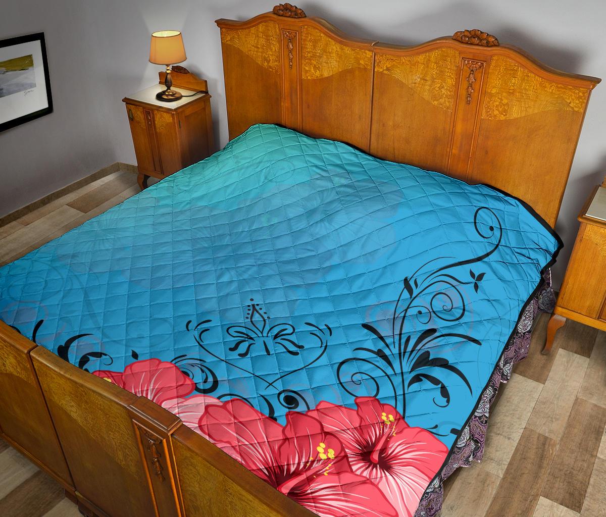 Hibiscus Flower Premium Quilt - Polynesian Pride