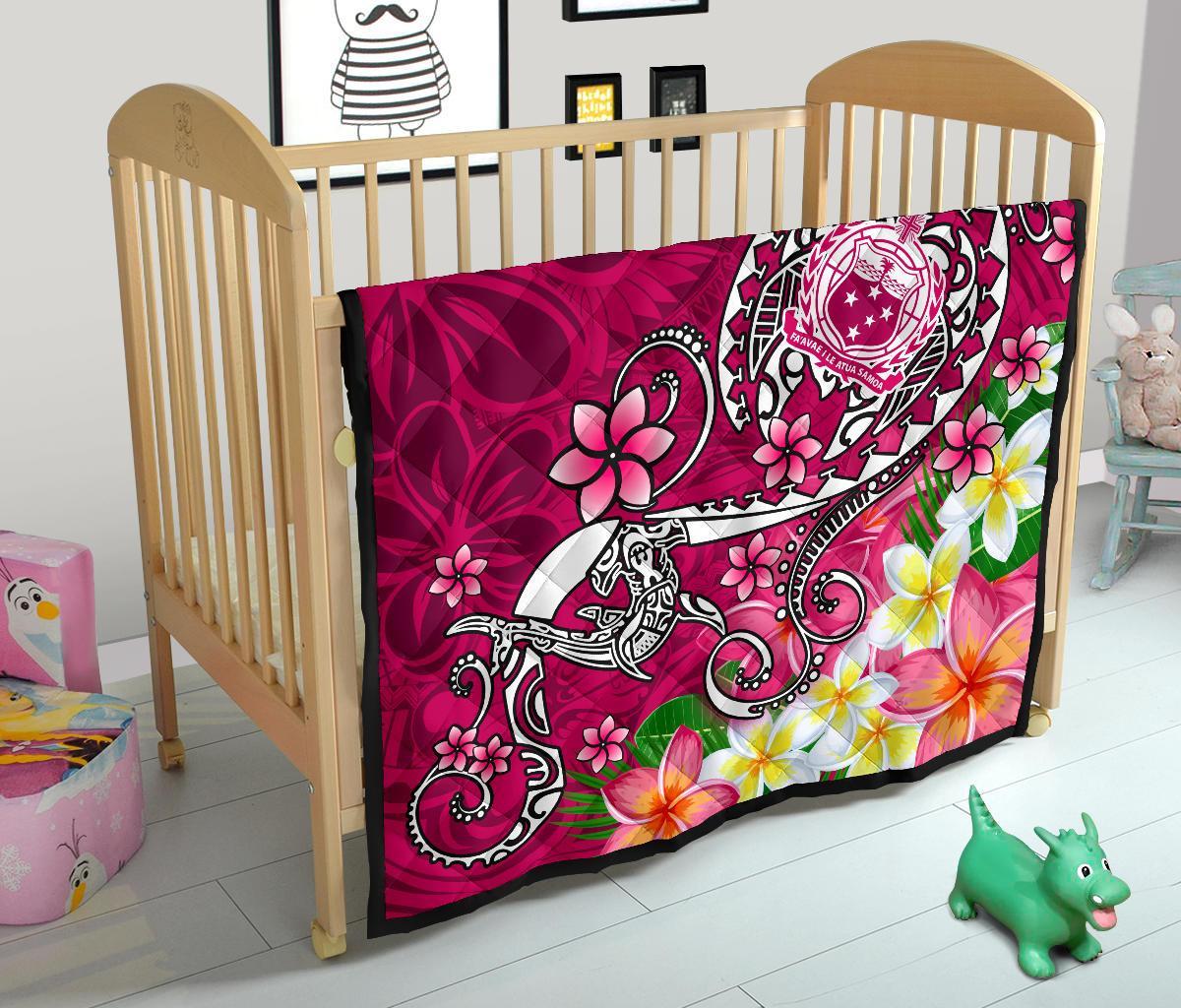 Samoa Premium Quilt - Turtle Plumeria (Pink) - Polynesian Pride