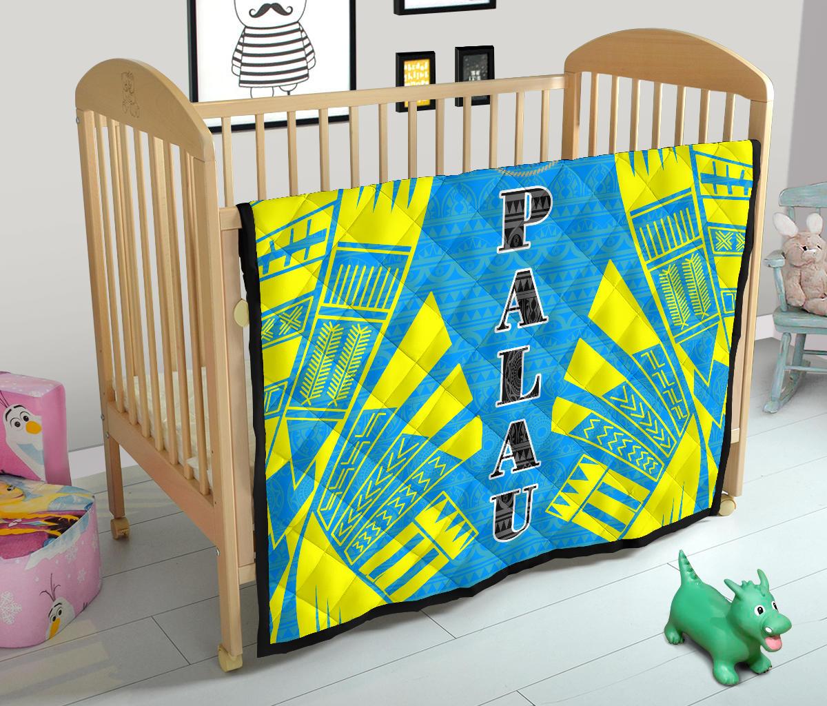 Palau Premium Quilt - Palau Seal Polynesian Yellow Tattoo - Polynesian Pride