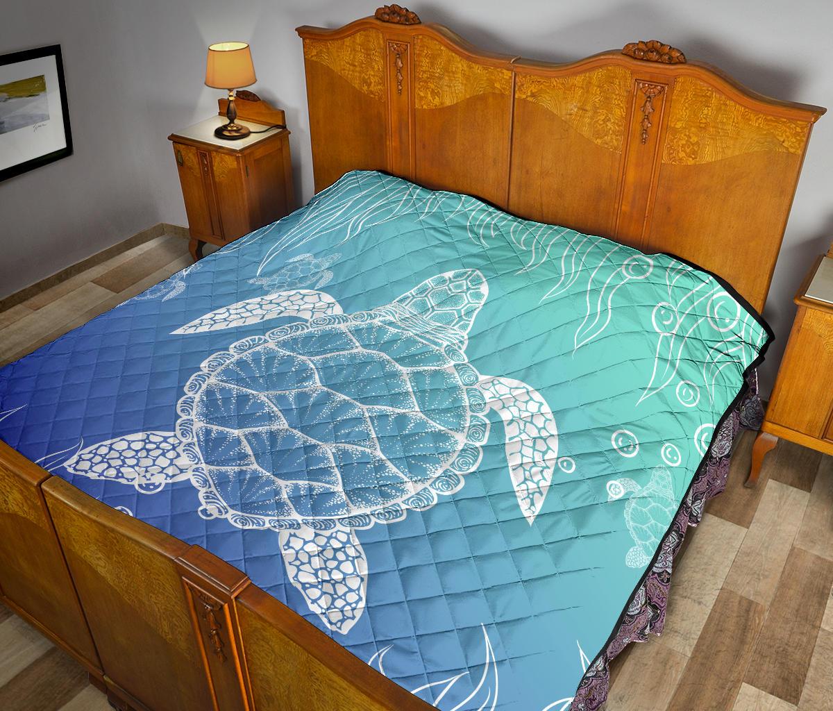 Turtle Blur Background Premium Quilt - Polynesian Pride