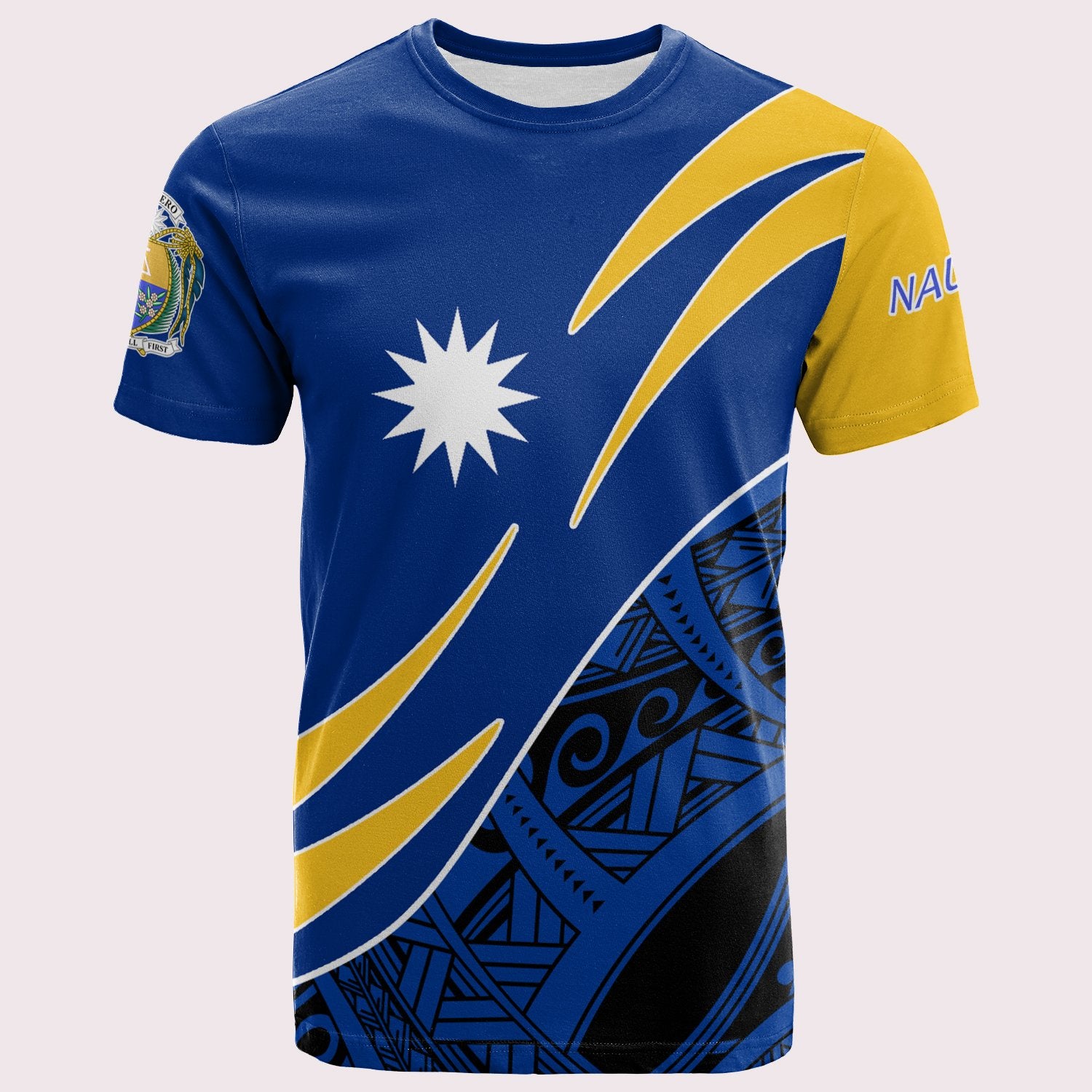 Nauru T Shirt Custom Symmetrical Lines Unisex Blue - Polynesian Pride