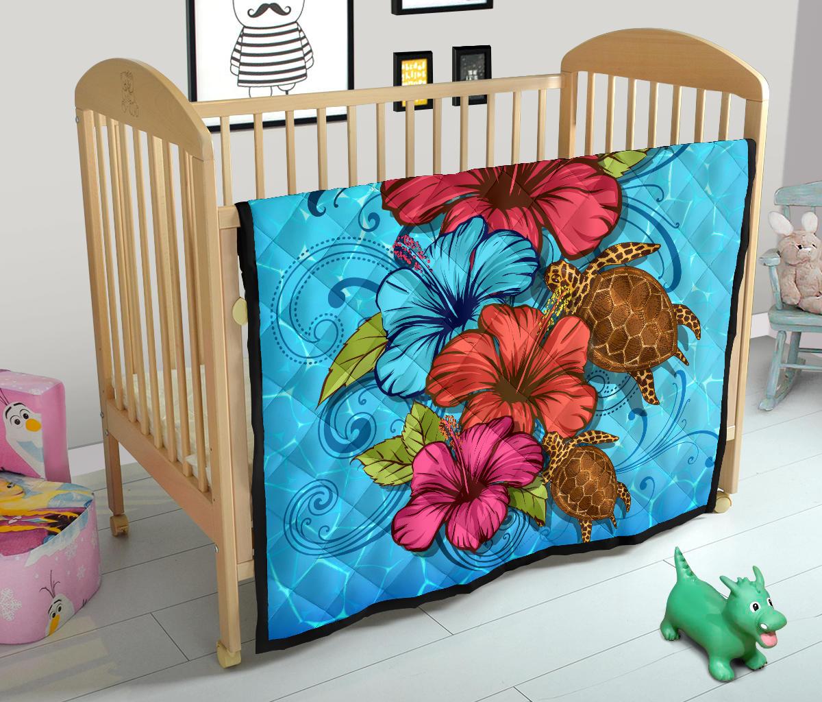 Ocean Hibiscus Premium Quilt - Polynesian Pride