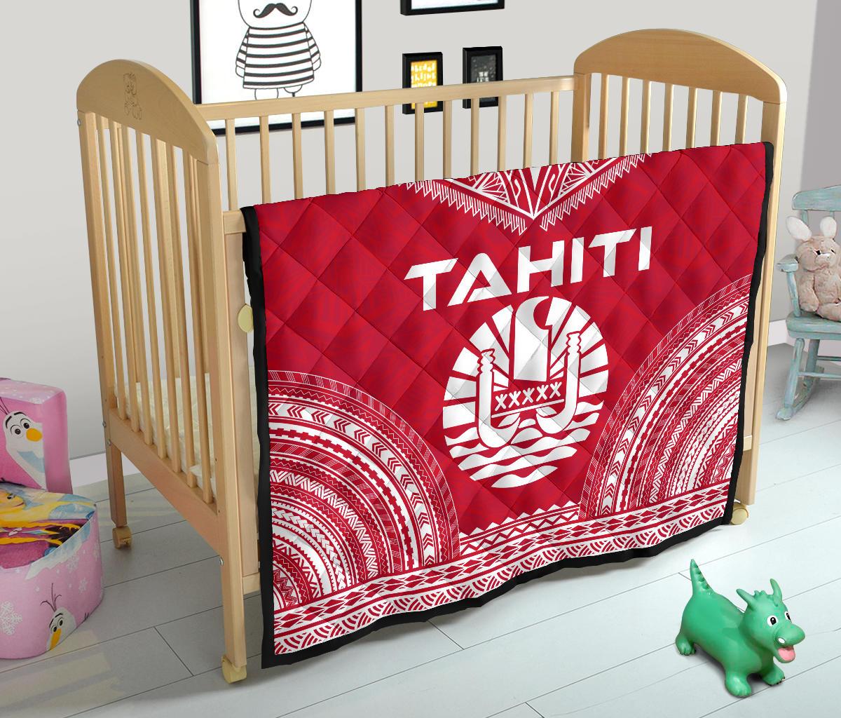 Tahiti Premium Quilt - Tahiti Flag Polynesian Chief Red Version - Polynesian Pride