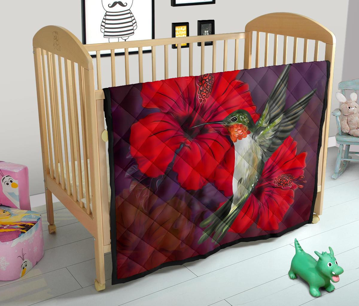 Hibiscus Hummingbird Premium Quilt - Polynesian Pride