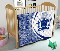 Cook Islands Coat Of Arms Polynesian Premium Quilt - Circle Style - 05 - Polynesian Pride