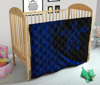 Hawaii Turtle Polynesian Blue Premium Quilt - Circle Style - Polynesian Pride