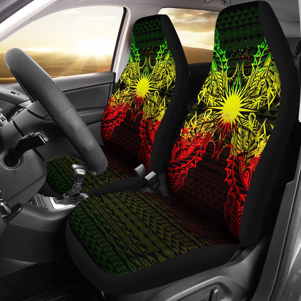 Marshall Islands Car Seat Cover - Marshall Islands Flag Map Reggae Universal Fit Reggae - Polynesian Pride