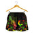 Pohnpei Polynesian Women's Shorts - Turtle With Blooming Hibiscus Reggae - Polynesian Pride