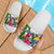 Nauru Custom Personalised Slide Sandals White - Turtle Plumeria Banana Leaf Crest - Polynesian Pride