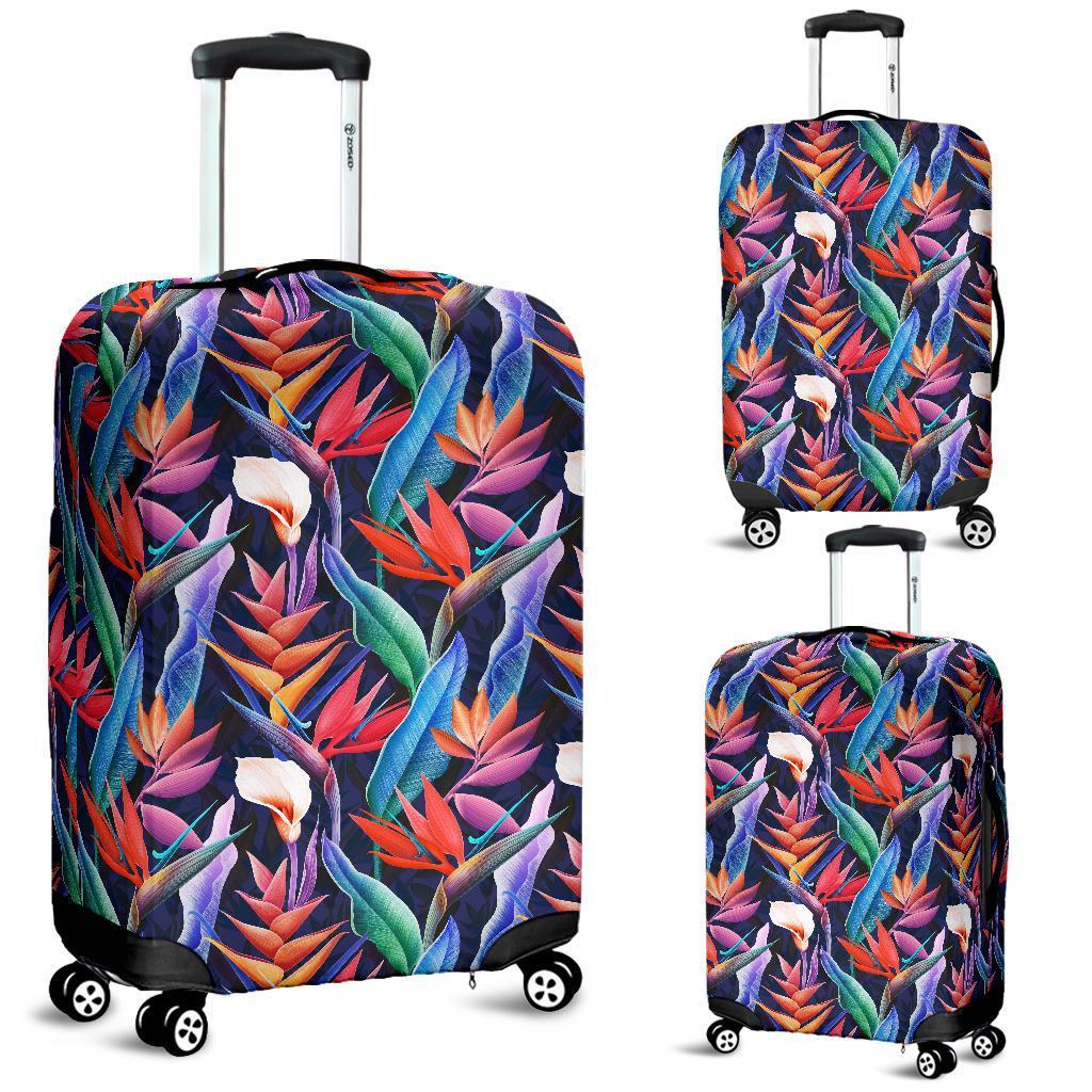 Tropical Flower Luggage Cover White - Polynesian Pride