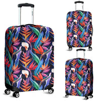 Tropical Flower Luggage Cover White - Polynesian Pride