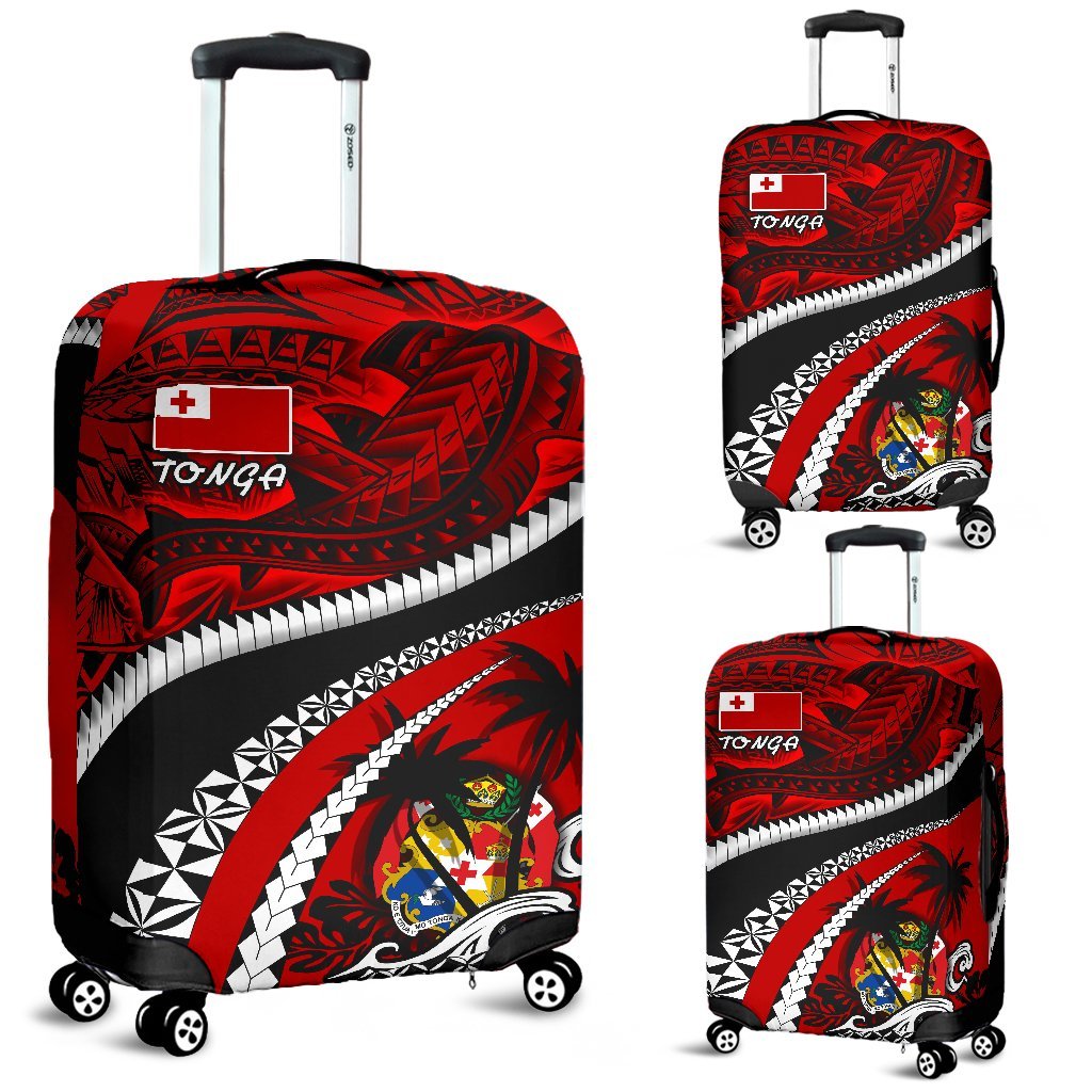 Tonga Polynesian Shark Tattoo Luggage Covers Red - Polynesian Pride