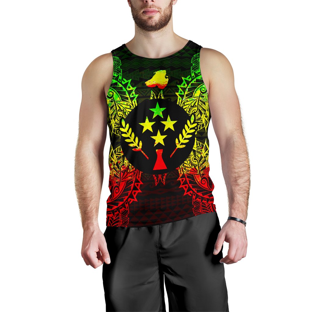 Kosrae Polynesian Men Tank Top Map Reggae Reggae - Polynesian Pride