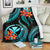 Polynesian Hawaii Premium Blanket - Turquoise Plumeria White - Polynesian Pride