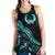 Pohnpei Polynesian Women Tank Top - Turtle With Blooming Hibiscus Turquoise - Polynesian Pride