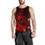 Polynesian Hawaii Kanaka Maoli Men's Tank Top - Humpback Whale with Hibiscus (Red) - Polynesian Pride