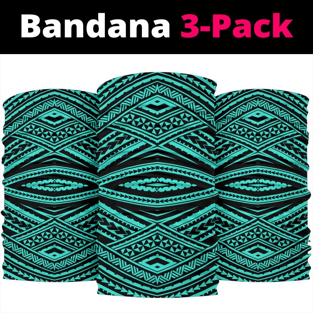 Polynesian Tatau Turquoise Bandana 3 - Pack - Polynesian Pride
