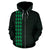Polynesian Kakau Hammerhead Shark Map of Hawaii Zip Hoodie Green - Polynesian Pride