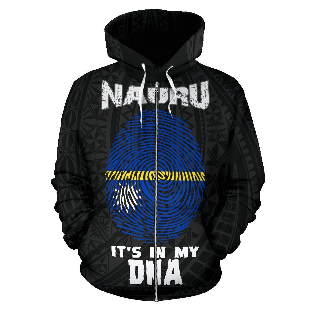 Nauru Zip up Hoodie Nauru Flag Coat of Arms Is In My DNA - Polynesian Pride