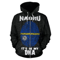 Nauru Zip up Hoodie Nauru Flag Coat of Arms Is In My DNA - Polynesian Pride