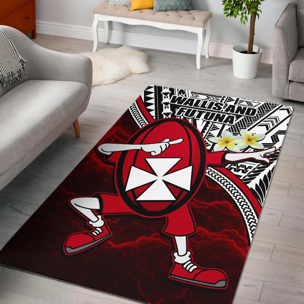 Dab Trend Style Rugby Area Rug Wallis and Futuna Red - Polynesian Pride