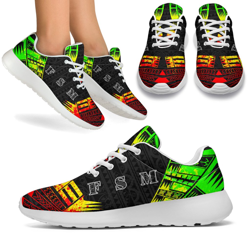 Federated States Of Micronesia Sport Sneakers - Polynesian Tattoo Reggae White - Polynesian Pride