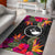 Yap Area Rugs Hibiscus polynesian pattern Black - Polynesian Pride