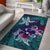 Hawaii Area Rug - Hawaii Turtle Flowers And Palms Retro Green - Polynesian Pride