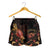 Hawaii Polynesian Women's Shorts - Turtle With Blooming Hibiscus Gold - Polynesian Pride