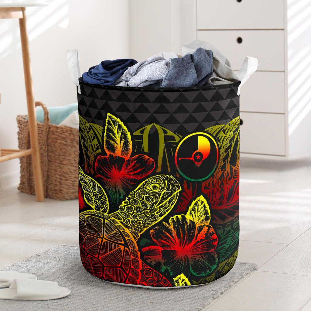 Yap Laundry Basket - Polynesian Turtle Hibiscus Reggae Laundry Basket One Size Reggae - Polynesian Pride