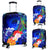 Federated States of Micronesia Luggage Covers - Humpback Whale with Tropical Flowers (Blue) - Polynesian Pride