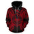 French Polynesia Polynesian All Over Zip up Hoodie Map Red - Polynesian Pride