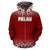 Palau All Over Zip up Hoodie Fog Red - Polynesian Pride