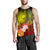 Custom Personalised Samoa Men's Tank Top- Humpback Whale with Tropical Flowers (Yellow) - Polynesian Pride