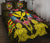 Hawaii Map Kanaka Two Men Holding Flag Quilt Bed Set - AH - Yellow - Polynesian Pride