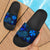 Wallis And Futuna Sandals - Turtle Hibiscus Pattern Blue Black - Polynesian Pride