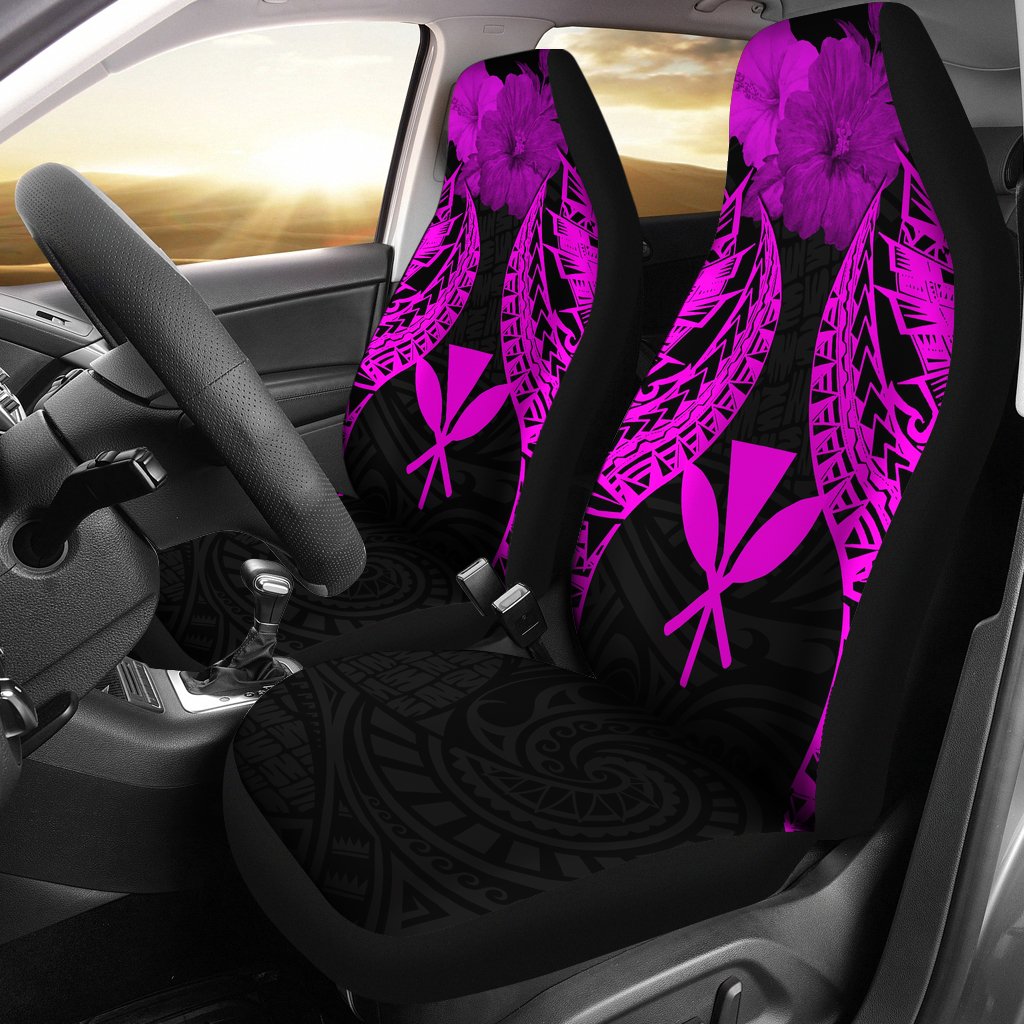 Hawaii Polynesian Car Seat Covers Pride Seal And Hibiscus Pink Universal Fit Pink - Polynesian Pride