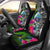 Federated States of Micronesia Car Seat Covers - Turtle Plumeria Banana Leaf Universal Fit Black - Polynesian Pride