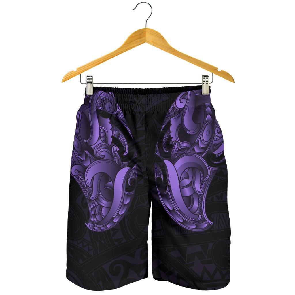 Maori Ta Moko Men Shorts New Zealand Pastel Purple Pastel Purple - Polynesian Pride