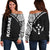 Kosrae Women's Off Shoulder Sweater - Curve Style Black - Polynesian Pride