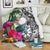 Marshall Islands Premium Blanket White - Turtle Plumeria Banana Leaf - Polynesian Pride