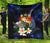 Tonga Polynesian Premium Quilt - Turtle With Plumeria Flowers Blue - Polynesian Pride