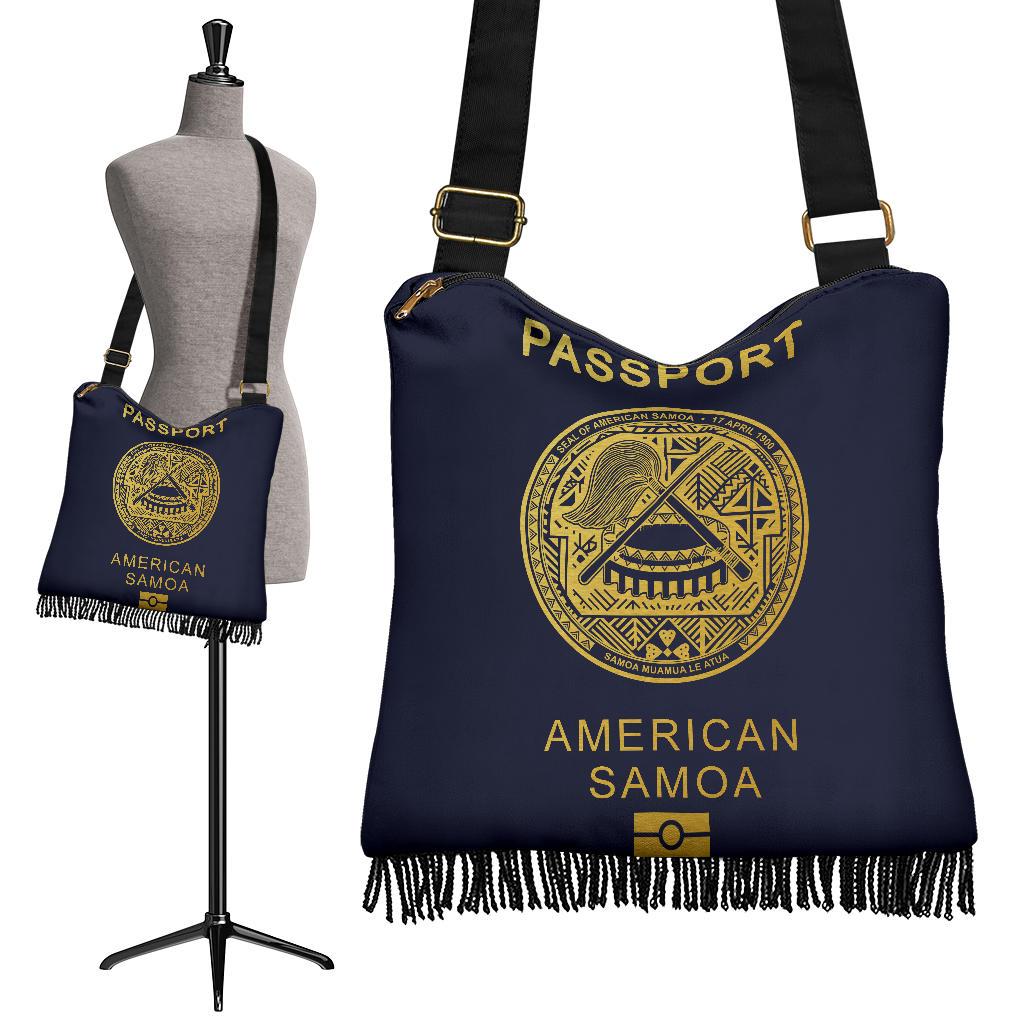 American Samoa Passport Crossbody Boho Handbag - Polynesian Pride