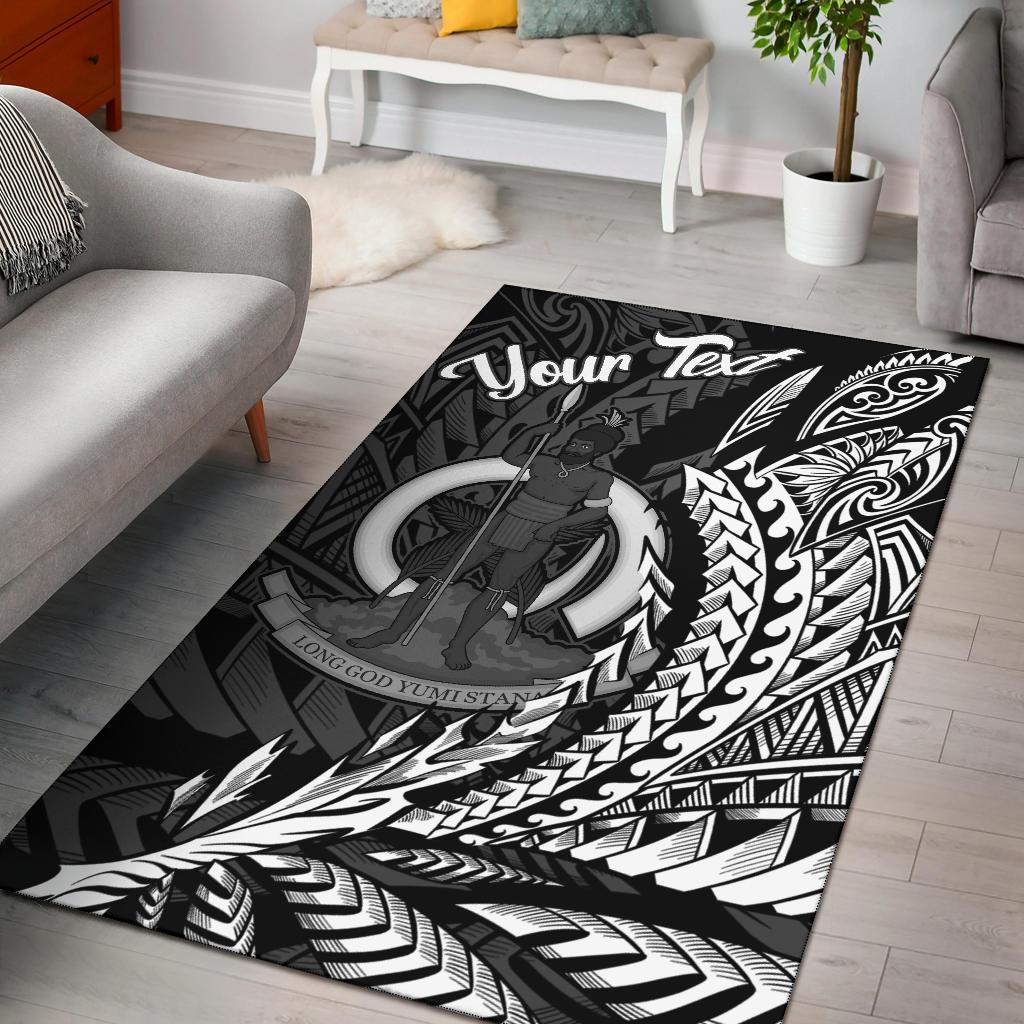 Vanuatu Area Rug - Custom Personalised Wings Style Black - Polynesian Pride